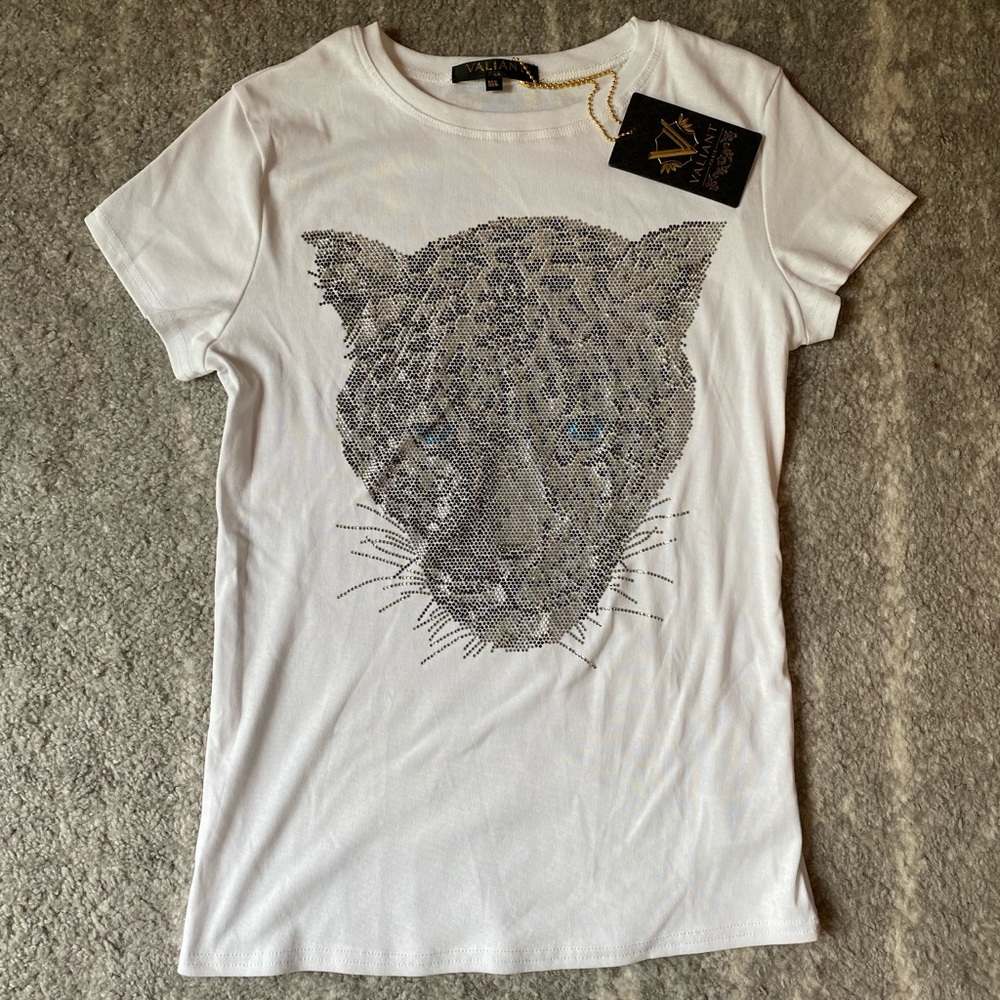 Valiant Paris Rhinestone Jaguar t shirt